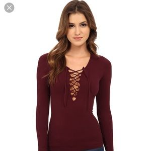 Body-con lace up top